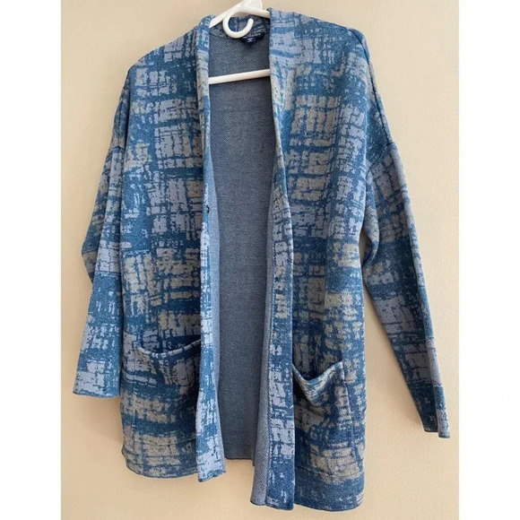 J. Jill Indigo Artisanal Pure Jill Open Front Blue Sweater Petite S - Picture 5 of 11